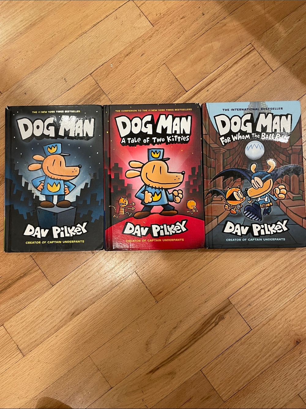 Dog Man Book Set by - Red, Black, Cream Covers